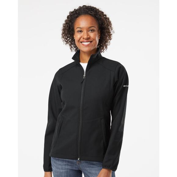 Columbia Kruser Ridge Soft Shell Full Zip Jacket Hooded Black Small Outdoor Warm - Picture 1 of 9